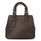 BURBERRY Square Handbag Brown Leather Grained Leather Inside Nova Check