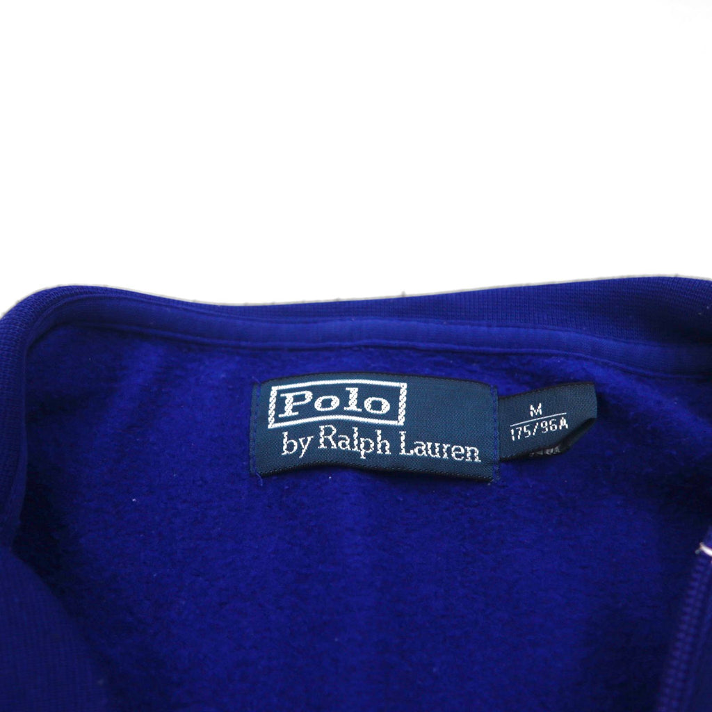Polo Ralph Lauren 90s Reverse Weave Track Jacket, Size M, Blue, Small Pony Embroidery, Stand Collar