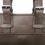 BURBERRY Square Handbag Brown Leather Grained Leather Inside Nova Check