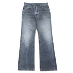 日本然リトテ-古着オンライン-Lee ブーツカット デニムパンツ 33 ブルー コットン レザーパッチ 4901-Lee Bootcut Denim Pants 33 Blue Cotton Leather Patch 4901