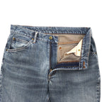 Lee ブーツカット デニムパンツ 33 ブルー コットン レザーパッチ 4901
