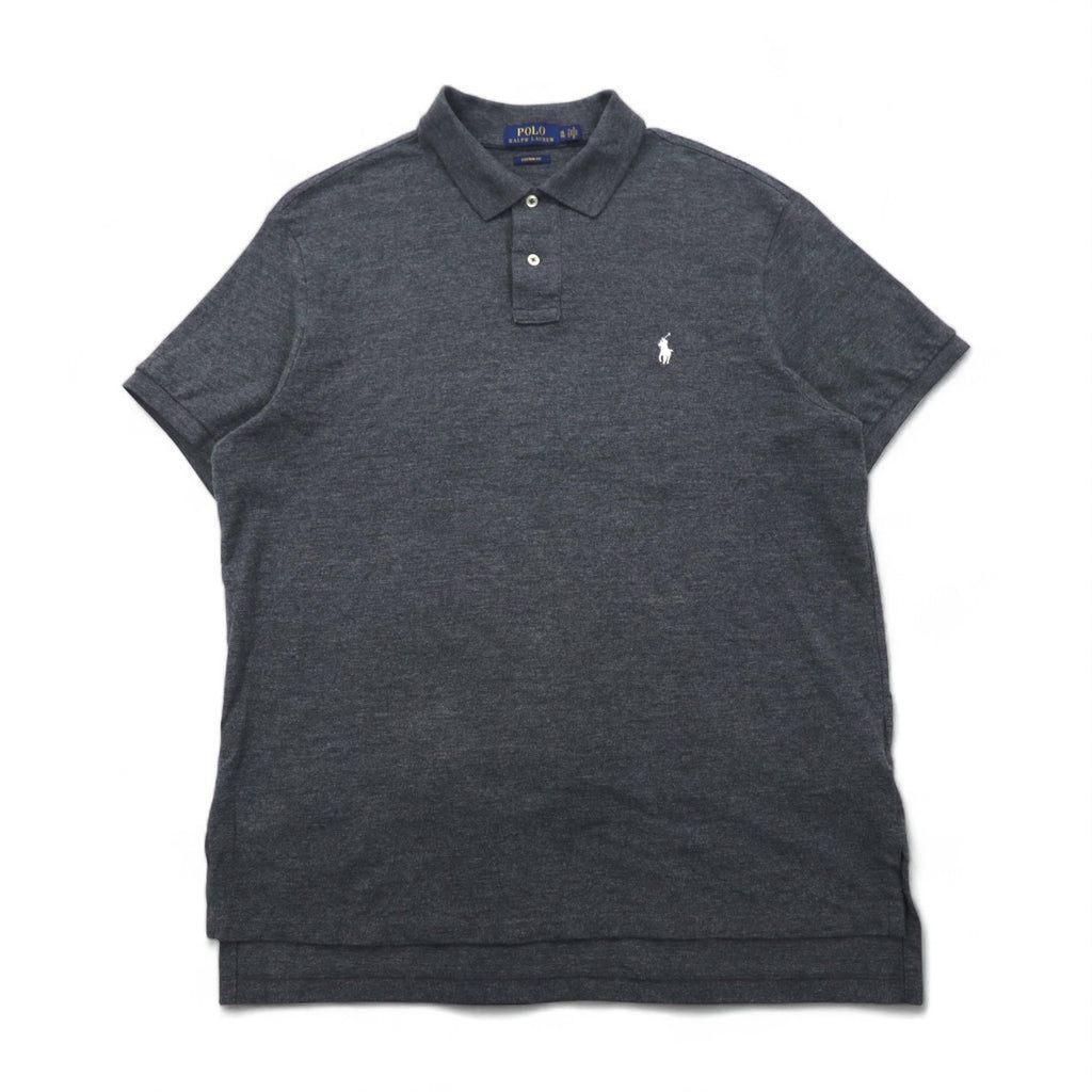 POLO RALPH LAUREN Polo Shirt, XL, Gray, Cotton, Pique, Small Pony Embroidery