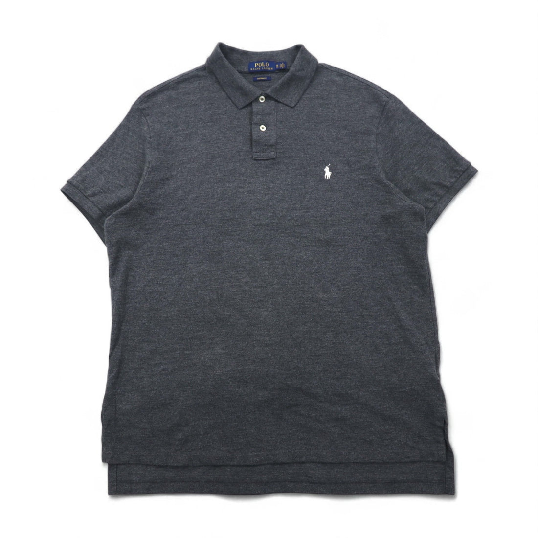 POLO RALPH LAUREN Polo Shirt, XL, Gray, Cotton, Pique, Small Pony Embroidery