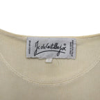 JC de Castelbajac Made in Italy 90s Long Cardigan L Beige Yellow Border Character Embroidery