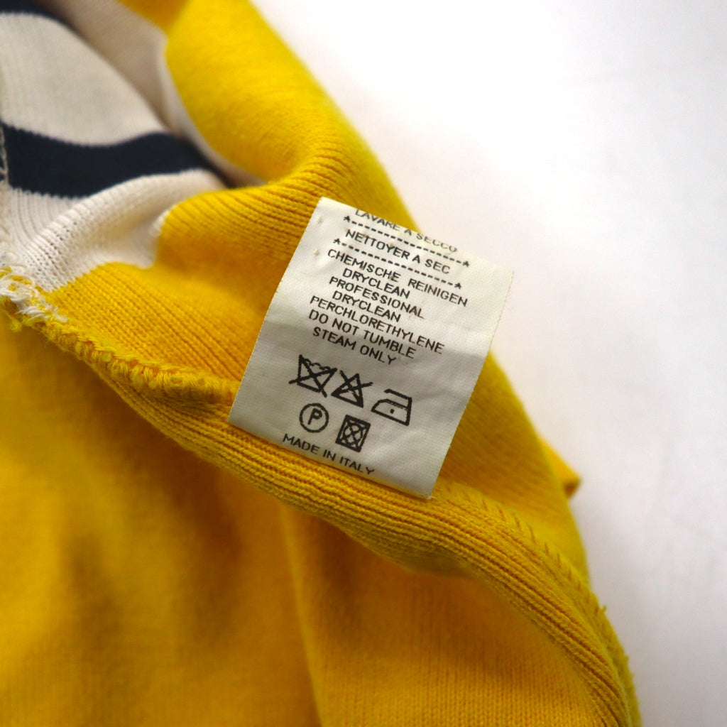 JC de Castelbajac Made in Italy 90s Long Cardigan L Beige Yellow Border Character Embroidery