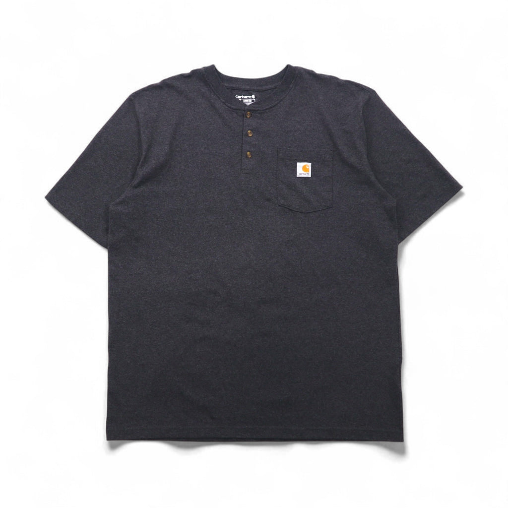 carhartt ルーズフィット LOOSE FIT ヘンリーネック ポケット Tシャツ XL グレー コットン