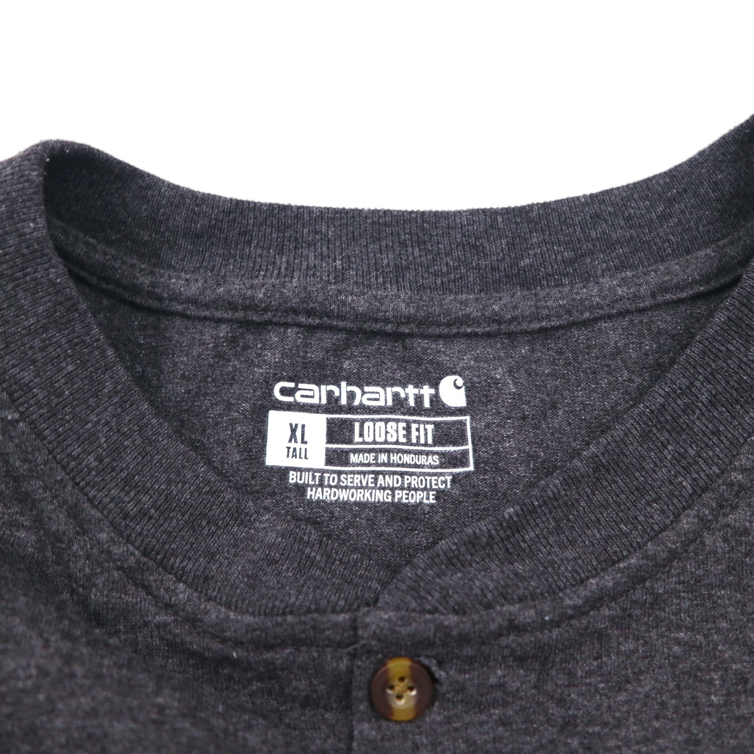 carhartt ルーズフィット LOOSE FIT ヘンリーネック ポケット Tシャツ XL グレー コットン