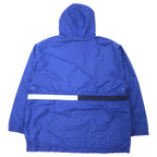 NIKE 90's Nylon Jacket Hoodie XXL Blue Swoosh Logo Embroidery Silver Tag Big Size
