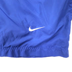 NIKE 90's Nylon Jacket Hoodie XXL Blue Swoosh Logo Embroidery Silver Tag Big Size