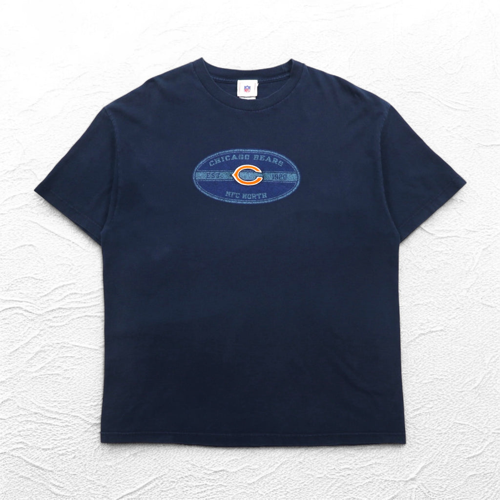 NFL CHICAGO BEARS 90s T-shirt XL Navy Cotton Made in El Salvador