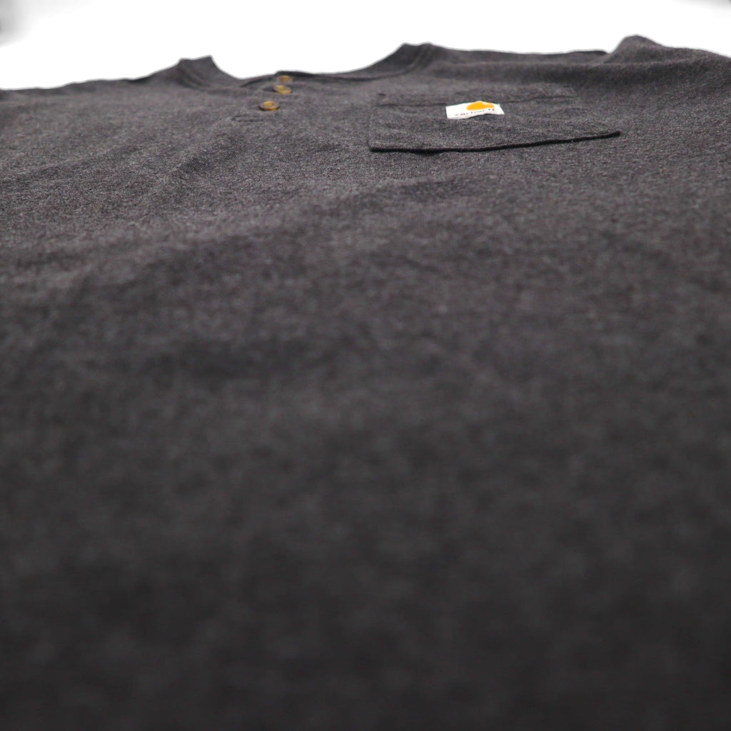 carhartt ルーズフィット LOOSE FIT ヘンリーネック ポケット Tシャツ XL グレー コットン