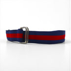 Polo Ralph Lauren 90年代 USA製 ダブルリング リボン ベルト ネイビー ナイロン ライン