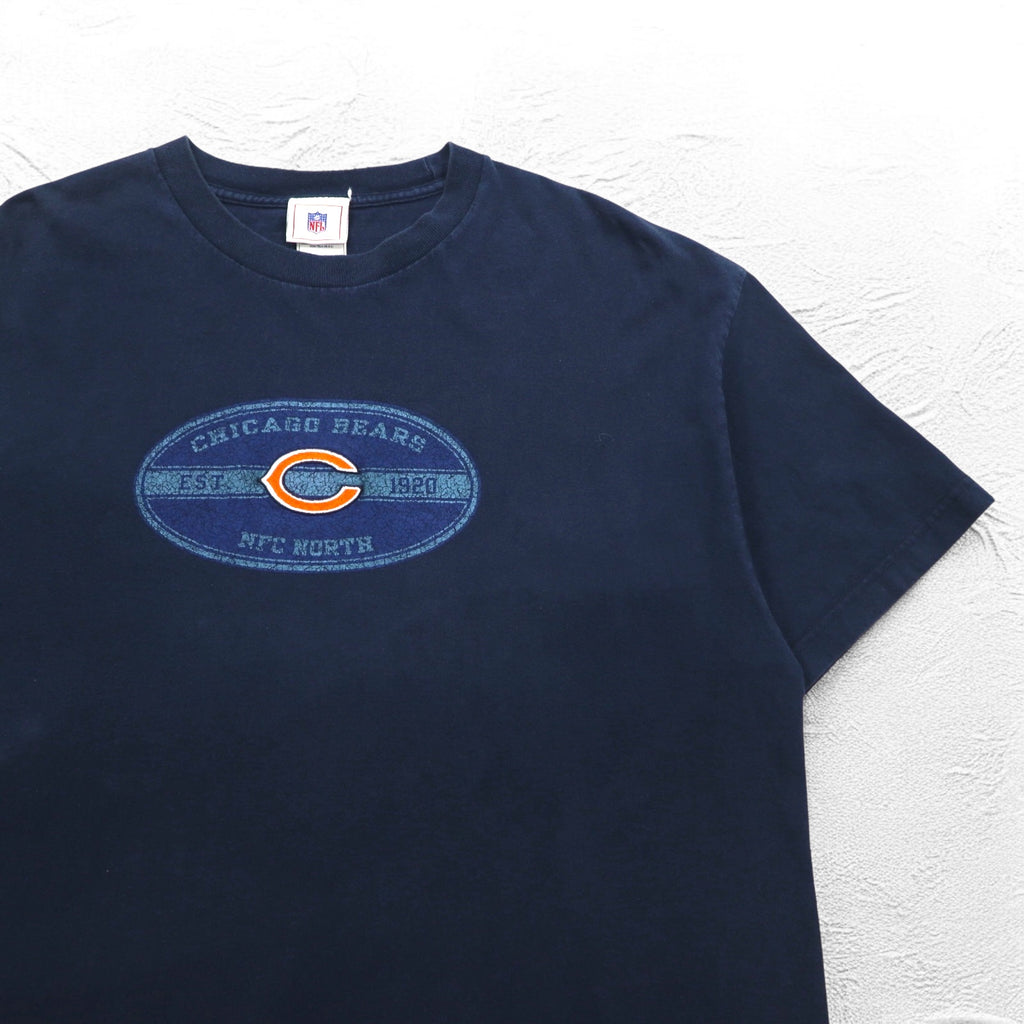 NFL CHICAGO BEARS 90s T-shirt XL Navy Cotton Made in El Salvador