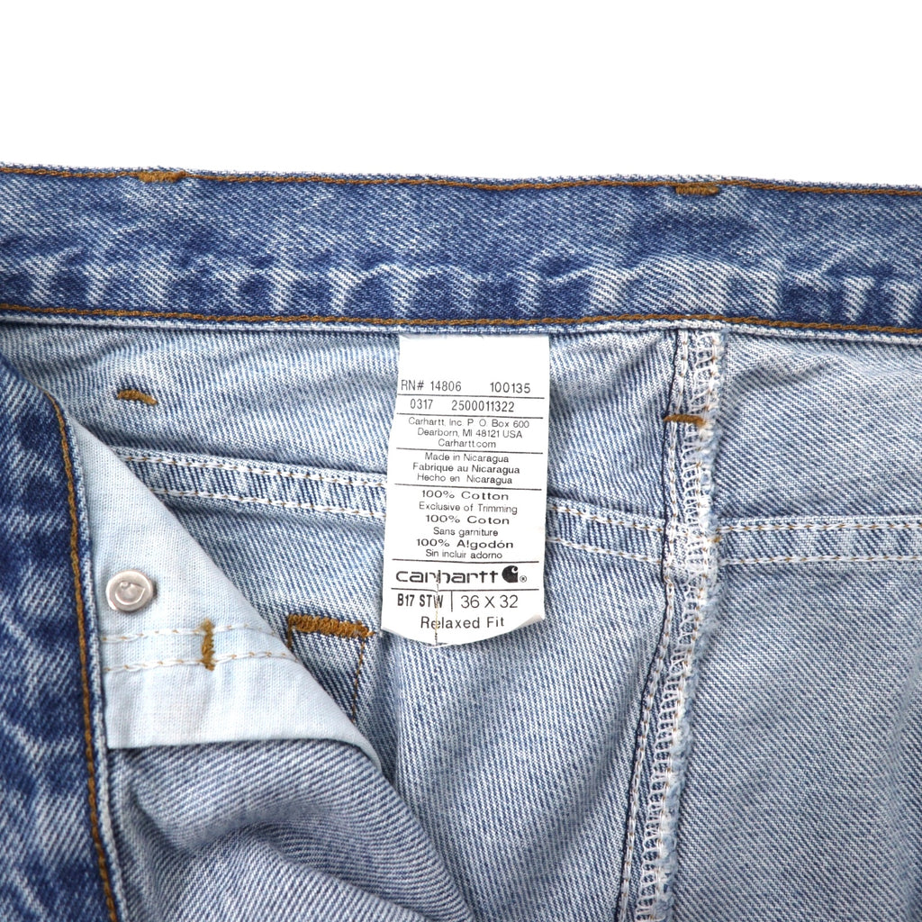 Carhartt Relaxed Fit Tapered Denim Pants 36 Blue Cotton RELAXED-FIT TAPERED JEAN Denim Pants B17 Made in Nicaragua