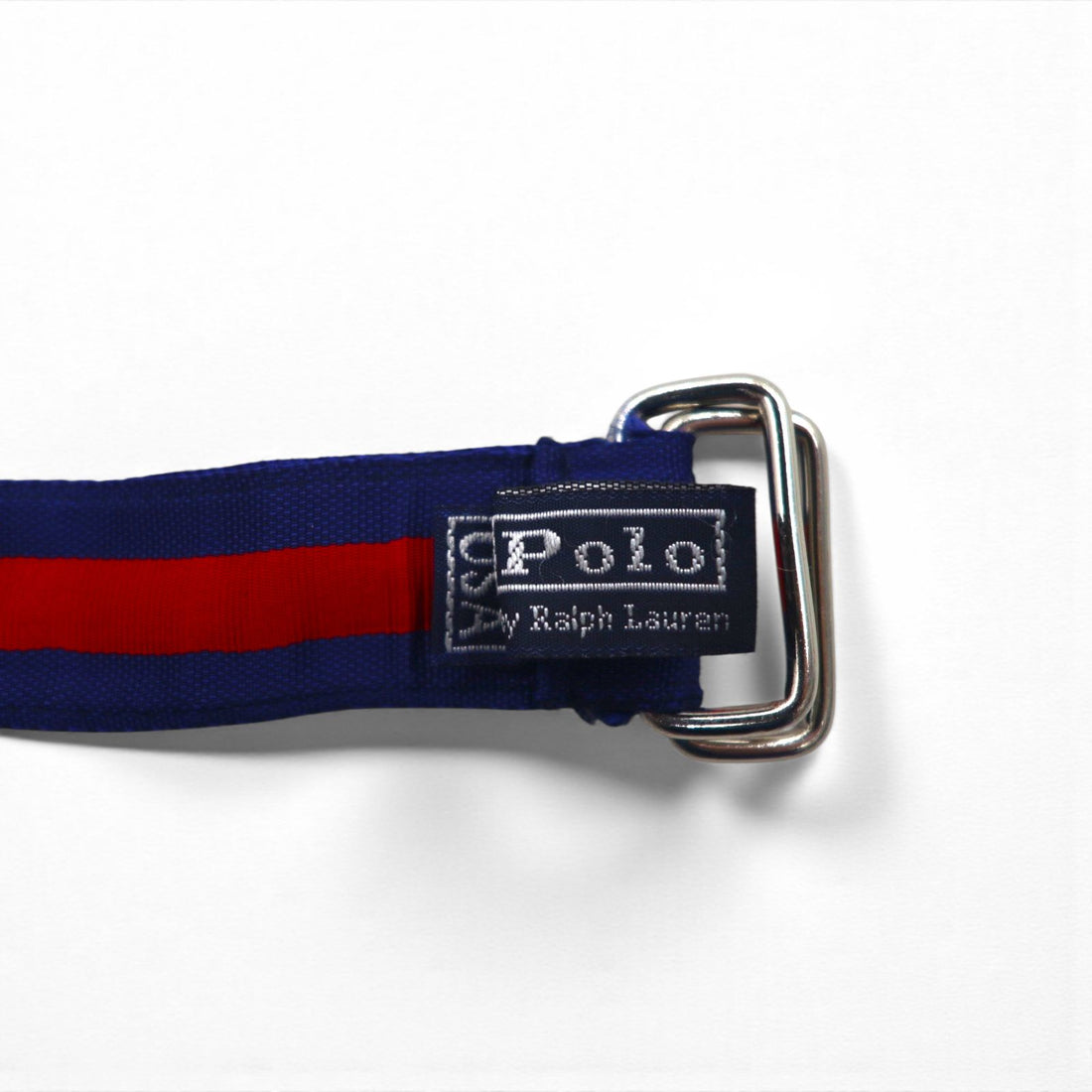 Polo Ralph Lauren 90年代 USA製 ダブルリング リボン ベルト ネイビー ナイロン ライン
