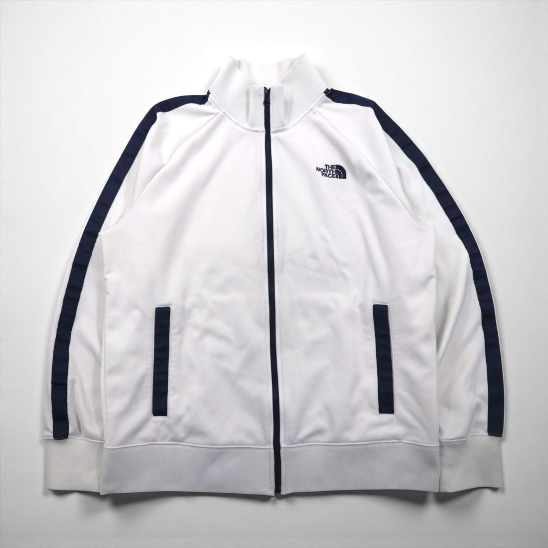 THE NORTH FACE トラックジャケット ジャージ L ホワイト AZFX サイドライン ネイビー スタンドカラー