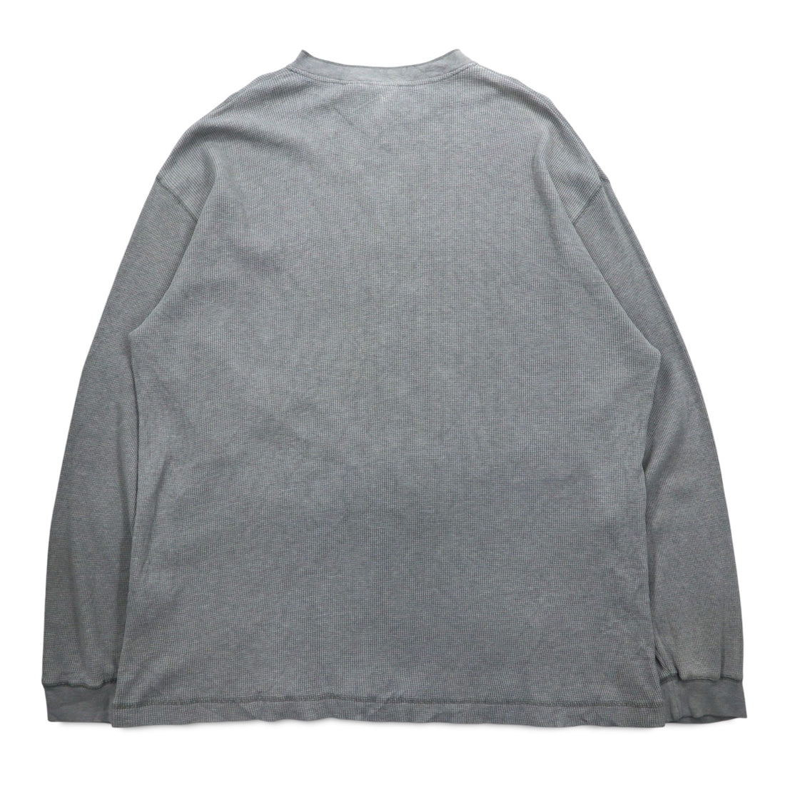 Woolrich 90s Henley Neck Thermal Long Sleeve T-Shirt, XL, Grey, Cotton