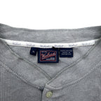 Woolrich 90s Henley Neck Thermal Long Sleeve T-Shirt, XL, Grey, Cotton