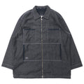 日本然リトテ-古着オンライン-Sean John 00年代 フルジップ デニムジャケット ギミックジャケット XXXL グレー コットン ワンポイントロゴ刺繍 ビッグサイズ-Sean John 00's Full Zip Denim Jacket Gimmick Jacket XXXL Gray Cotton One Point Logo Embroidery Big Size