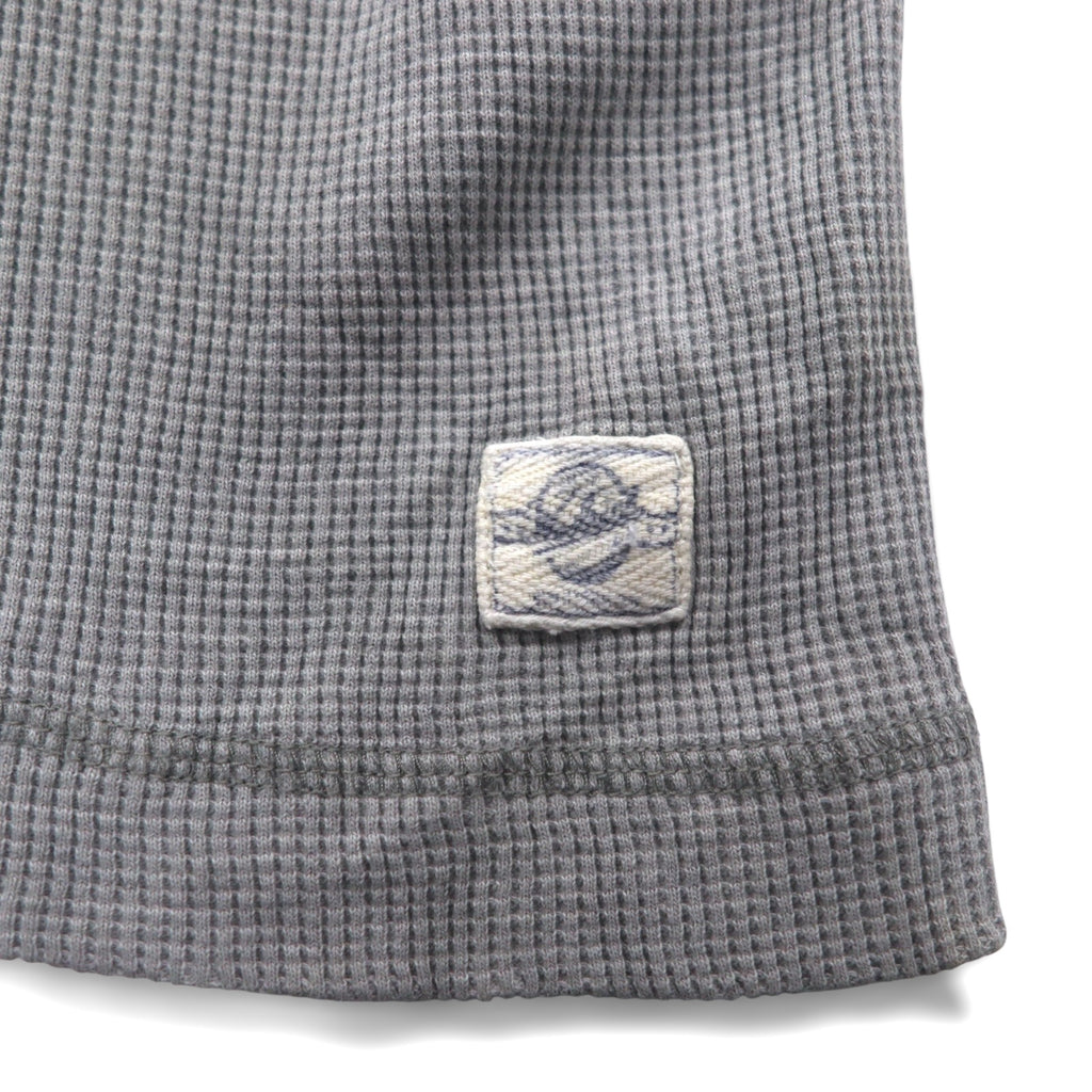 Woolrich 90s Henley Neck Thermal Long Sleeve T-Shirt, XL, Grey, Cotton