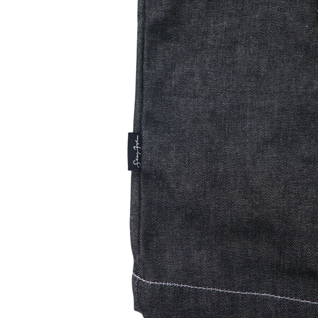 Sean John 00年代 フルジップ デニムジャケット ギミックジャケット XXXL グレー コットン ワンポイントロゴ刺繍 ビッグサイズ