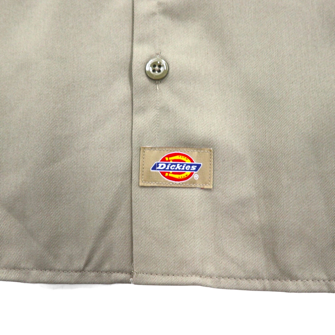 Dickies Short Sleeve Work Shirt, Size L, Beige, US Brand, Single Point Embroidery, Double Pocket, BHTS 1574KH, Unused