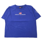 HARLEY DAVIDSON Made in USA Logo Embroidery T-Shirt XL Blue Cotton Stars and Stripes
