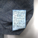 HBNS ワーク デニムシャツ S インディゴ ブルー ロゴ刺繍 胸ポケット 日本製
