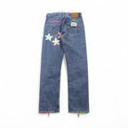 Y.A.R.N. × 90s Levi's 501 クロシェ スター デニムパンツ STAR DENIM ジーンズ M インディゴ ブルー ハンドメイド