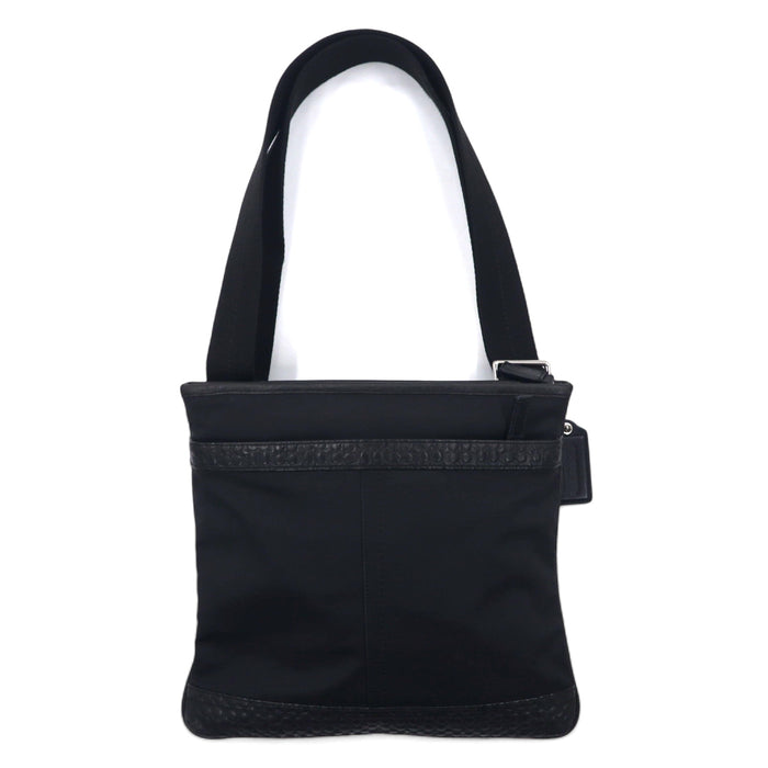 COACH Leather Shoulder Bag Mini Signature Black Nylon F70597
