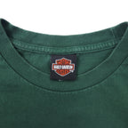 HARLEY DAVIDSON ロゴプリント Tシャツ XL グリーン コットン ナンバーワン 両面プリント DENTON COUNTY TX
