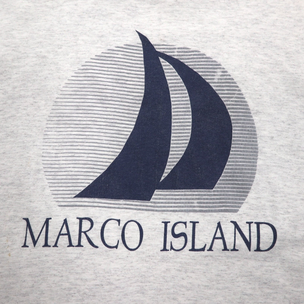 ISLAND GEAR 90s USA made single stitch print T-shirt XL grey cotton MARCO ISLAND