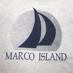 ISLAND GEAR 90s USA made single stitch print T-shirt XL grey cotton MARCO ISLAND