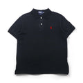 Polo by Ralph Lauren 90年代 ポロシャツ XL ブラック コットン 鹿の子 スモールポニー刺繍