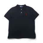 Polo by Ralph Lauren 90年代 ポロシャツ XL ブラック コットン 鹿の子 スモールポニー刺繍