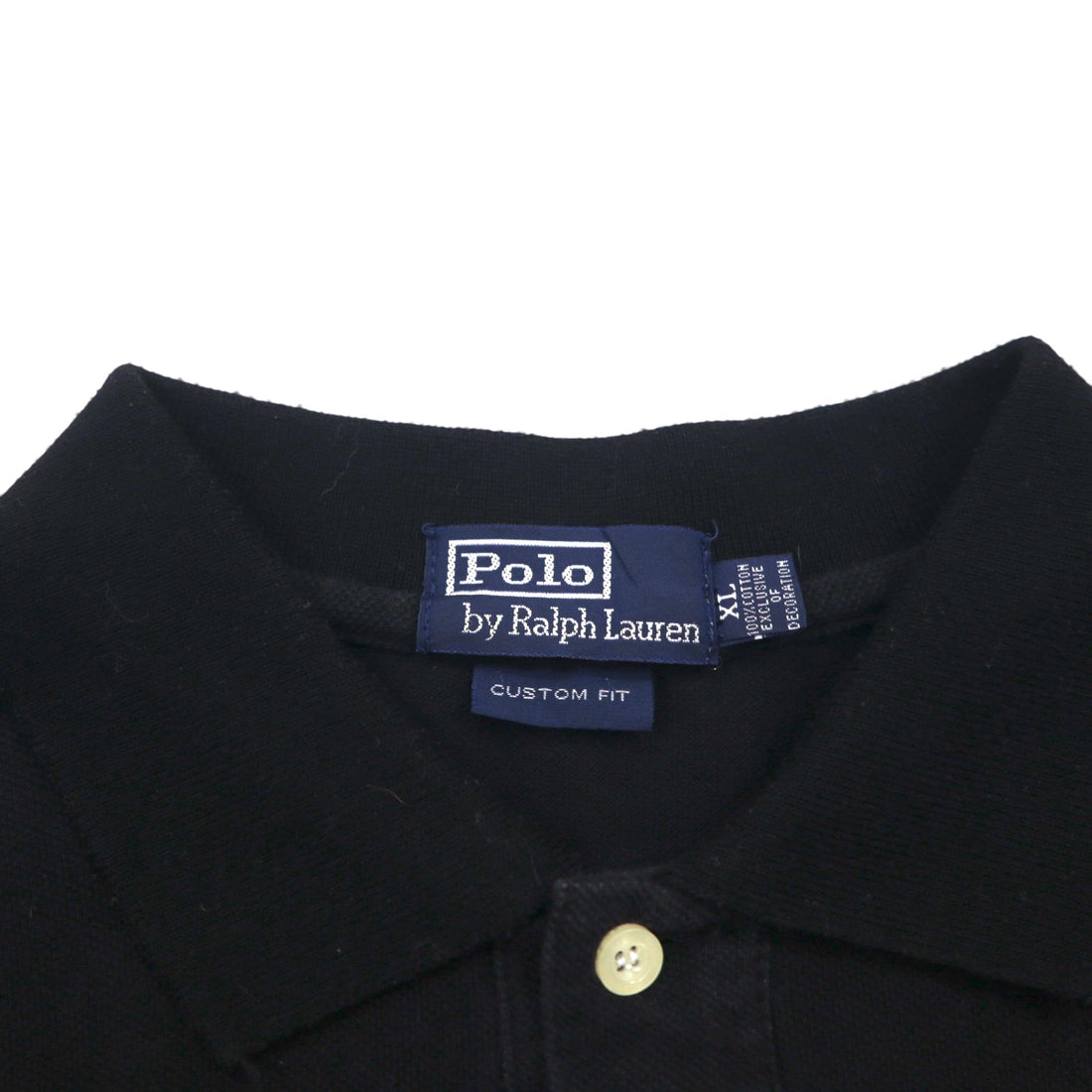 Polo by Ralph Lauren 90年代 ポロシャツ XL ブラック コットン 鹿の子 スモールポニー刺繍