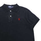 Polo by Ralph Lauren 90年代 ポロシャツ XL ブラック コットン 鹿の子 スモールポニー刺繍