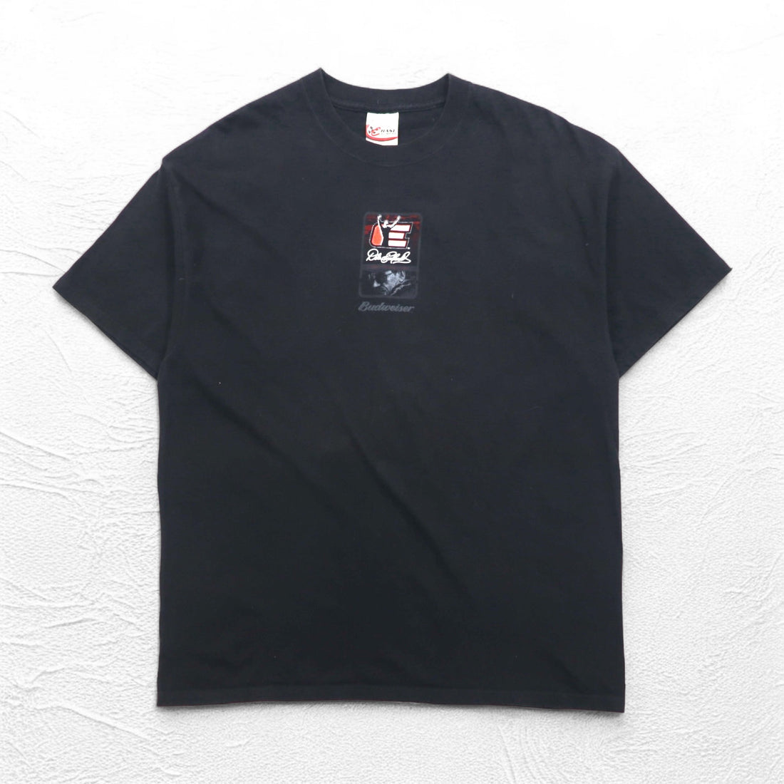 CHASE AUTHENTIC Racing Car T-Shirt XL Black Budweiser Hanes BEEFY-T Made in Mexico