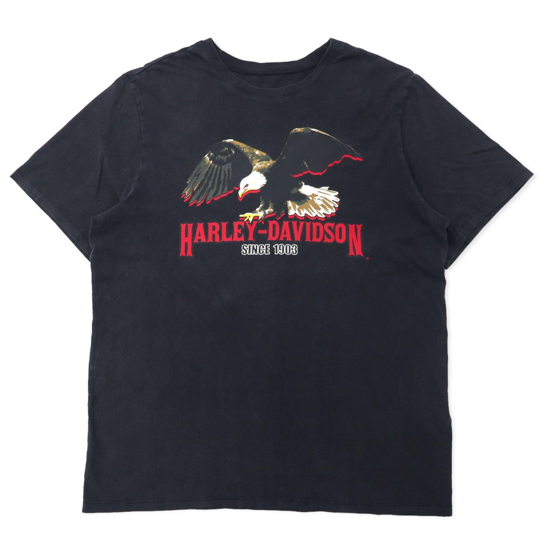 日本然リトテ-古着オンライン-HARLEY DAVIDSON ロゴプリント Tシャツ XL ブラック コットン 両面プリント-HARLEY DAVIDSON Logo Print T-Shirt XL Black Cotton Double Sided Print