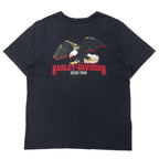 日本然リトテ-古着オンライン-HARLEY DAVIDSON ロゴプリント Tシャツ XL ブラック コットン 両面プリント-HARLEY DAVIDSON Logo Print T-Shirt XL Black Cotton Double Sided Print