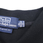 Polo by Ralph Lauren 90年代 ポロシャツ XL ブラック コットン 鹿の子 スモールポニー刺繍