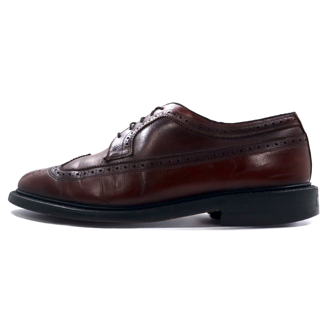 USA made VINTAGE UFCW full brogue medallion wingtip dress shoes 26cm brown leather Goodyear welt construction 29201M6