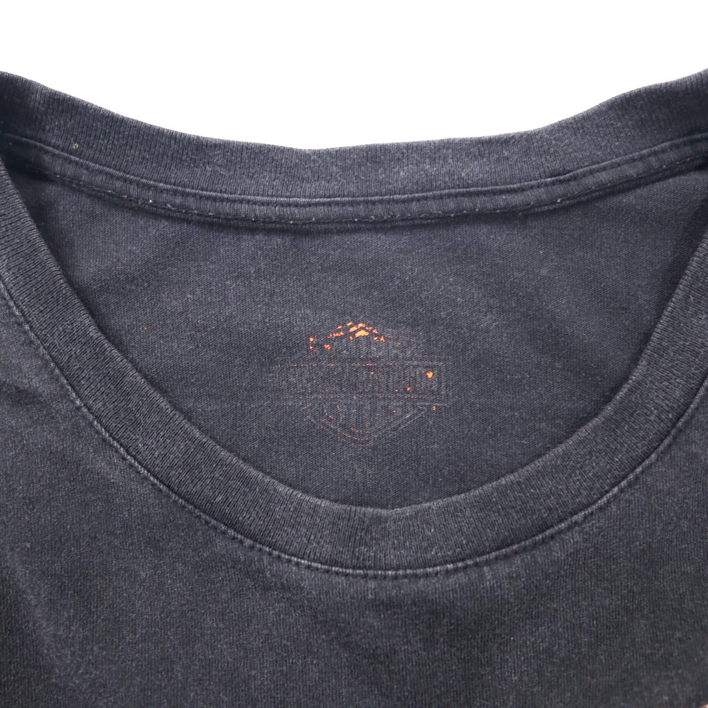 HARLEY DAVIDSON ロゴプリント Tシャツ XL ブラック コットン 両面プリント