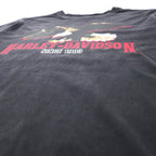 HARLEY DAVIDSON ロゴプリント Tシャツ XL ブラック コットン 両面プリント