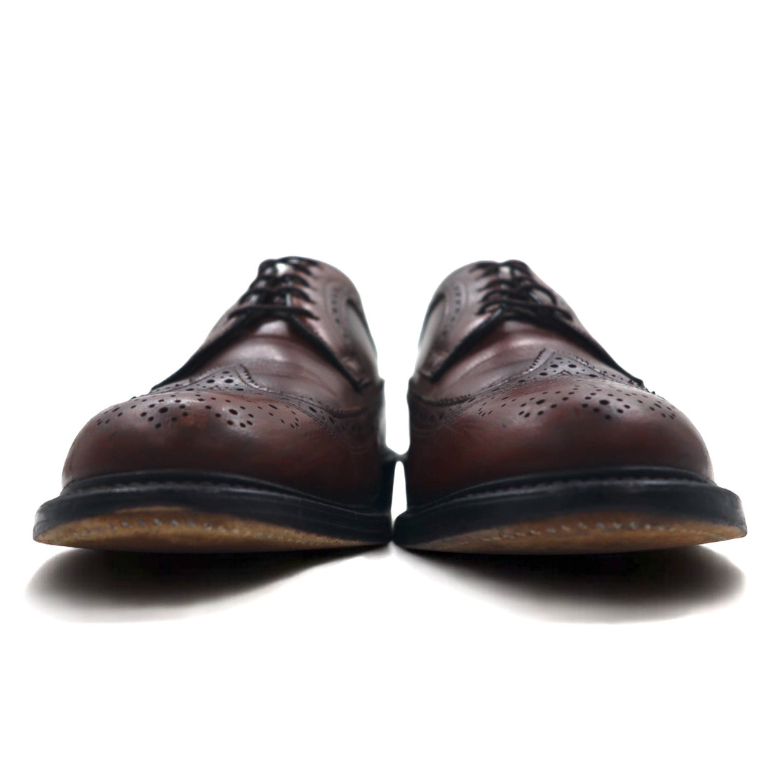 USA made VINTAGE UFCW full brogue medallion wingtip dress shoes 26cm brown leather Goodyear welt construction 29201M6