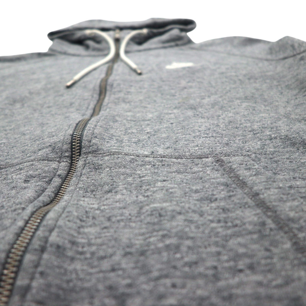 NIKE ジップパーカー XL グレー Legacy Hooded Sweatshirt ワンポイントロゴ 刺繍 805057-092