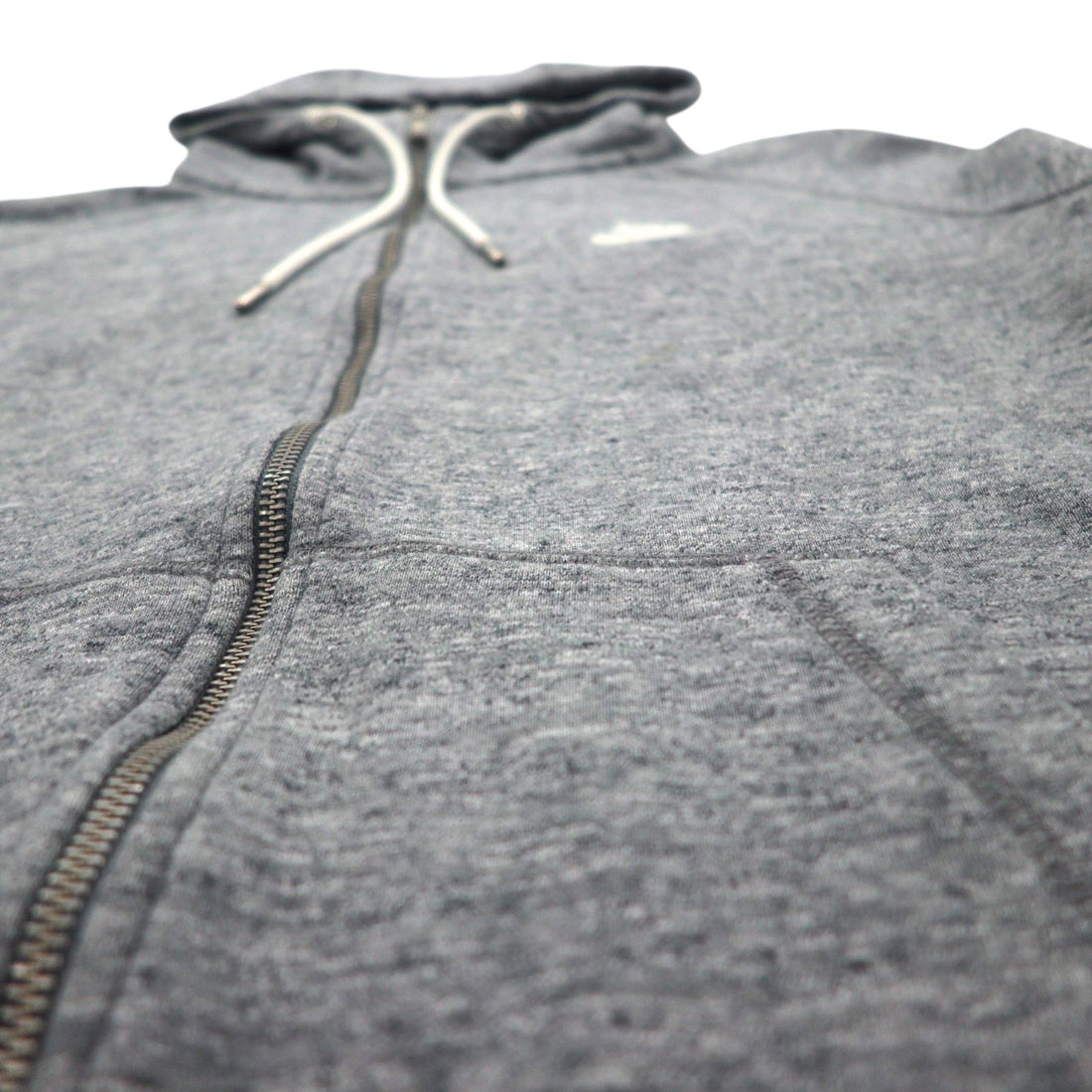 NIKE ジップパーカー XL グレー Legacy Hooded Sweatshirt ワンポイントロゴ 刺繍 805057-092