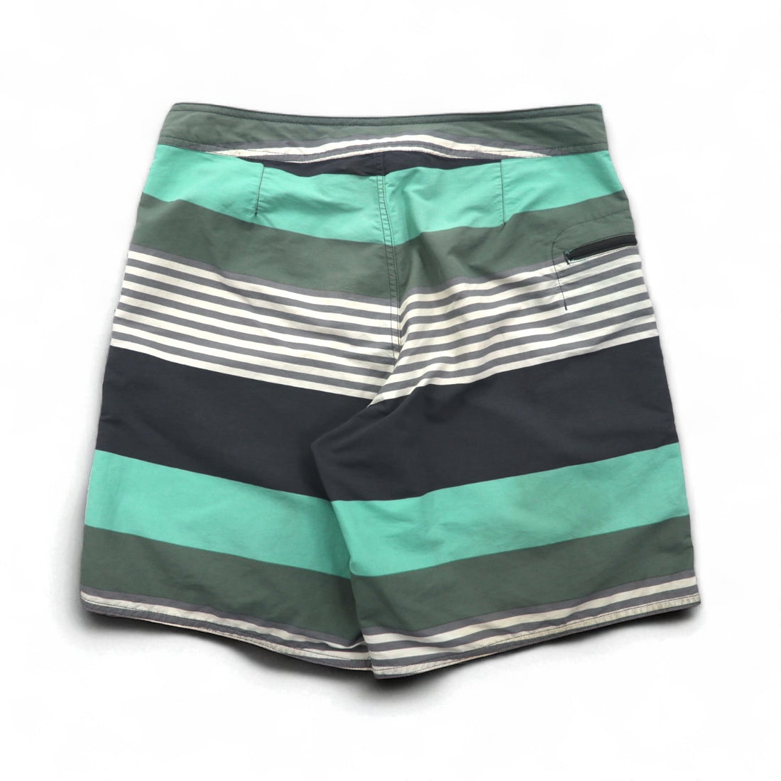 patagonia ウェーブフェアラー ボードショーツ Wavefarer Board Shorts ショートパンツ M グリーン グレー ボーダー ナイロン 86621