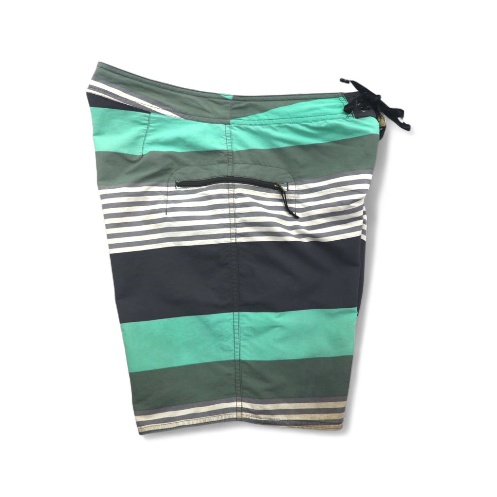 patagonia ウェーブフェアラー ボードショーツ Wavefarer Board Shorts ショートパンツ M グリーン グレー ボーダー ナイロン 86621