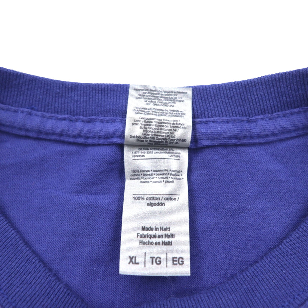 GILDAN College Print Ultra Cotton 3-Layer Print T-Shirt XL Blue Arch Logo Vermont Green MTNS